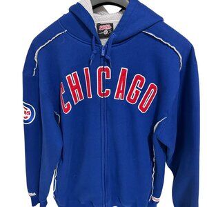 Stitches Chicago Cubs Full Zip Hooded Coat Mens Size XL Fleece Lines Thick